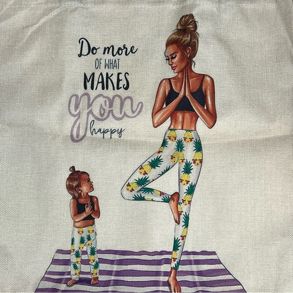 Eco-Friendly Yoga Mama with Little One Folding Tote Bag - Picture 7 of 14